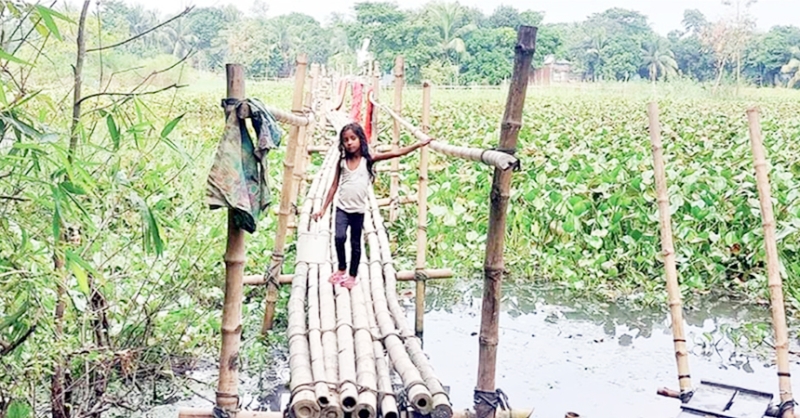 ছয় গ্রামের মানুষের ভরসা বাঁশের সাঁকো ।। চরম দুর্ভোগ