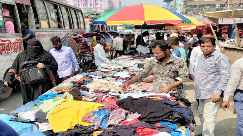 বঙ্গবন্ধু এভিনিউয়ের রাস্তা হকারদের দখলে