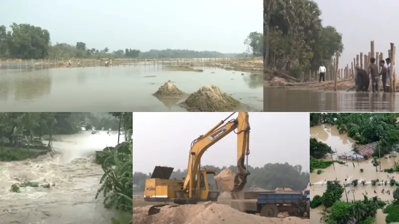 বিএসএফ এর বাধা উপেক্ষা করেই ফেনীতে বাঁধ নির্মাণ