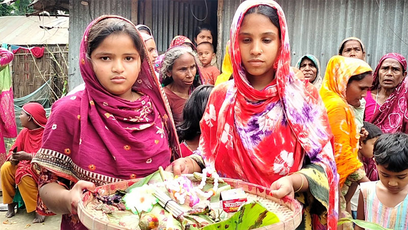 বৃষ্টির আশায় কুড়িগ্রামে ব্যাঙের বিয়ে 