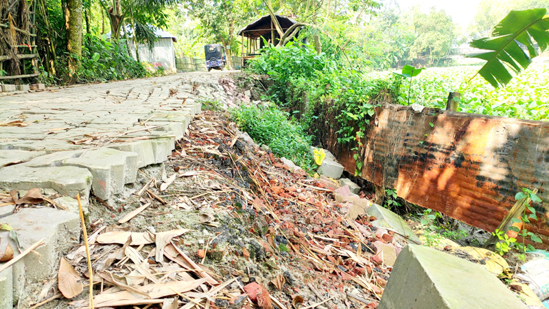 ভূঞাপুরে সড়ক নির্মাণের বছর না যেতেই বেহাল দশা ভোগান্তিতে মানুষ