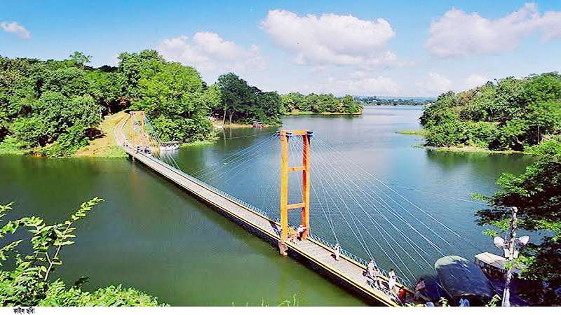 রাঙ্গামাটির পর্যটনের ঝুলন্ত ব্রিজ ভেসে উঠেছে