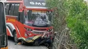 যাত্রীবাহী বাসের চাপায় ইজিবাইকের চালকসহ ২ জন নিহত, আহত ৩