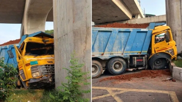 আবারও মেট্রোরেলের পিলারে ধাক্কা