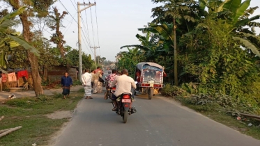 রাণীশংকৈলে নেকমরদ-চেকপোস্ট সড়ক প্রশস্তকরণের দাবি এলাকাবাসীর