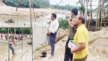 শেরপুর সীমান্তে  অবৈধ বালু উত্তোলনকারীদের  হামলা-ভাংচুর, আহত ১০