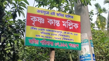 সাইনবোর্ড লাগিয়ে জমি দখল!