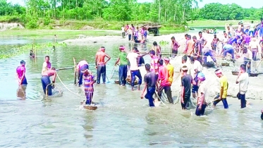 ডাহুক নদে পাথর তোলার মচ্ছব 