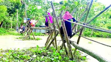 ব্রিজের অভাবে পারাপারে দুর্ভোগ তিন গ্রামের মানুষের 