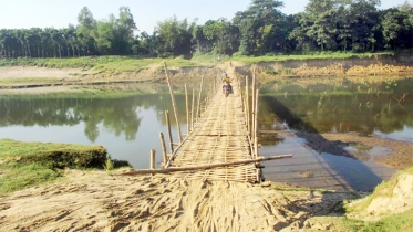 বাঁশের সাঁকোই যাদের পারাপারের অবলম্বন