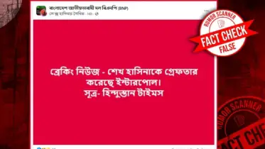 ভারতের গণমাধ্যমকে জড়িয়ে শেখ হাসিনাকে ইন্টারপোল গ্রেপ্তার করার ভুয়া দাবি