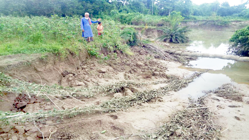 চৌগাছায় অবৈধভাবে বালু তোলায় ভেঙে যাচ্ছে ফসলি জমি