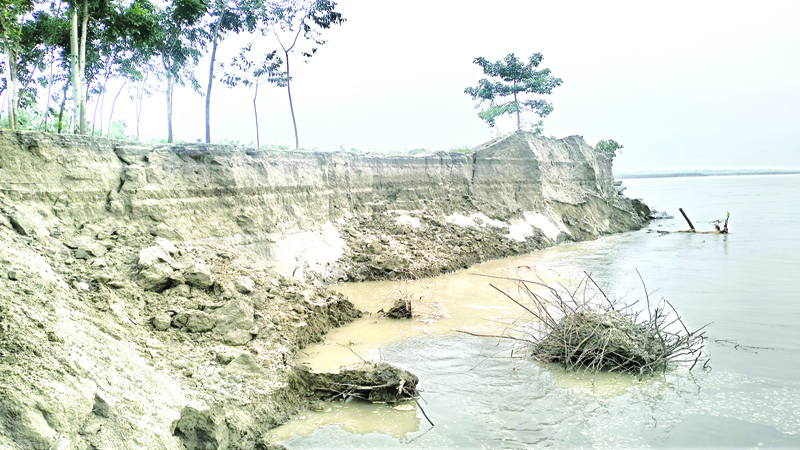 ব্রহ্মপুত্রের ভাঙনে হুমকিতে স্থাপনা, কাজে আসছে না জিও ব্যাগ