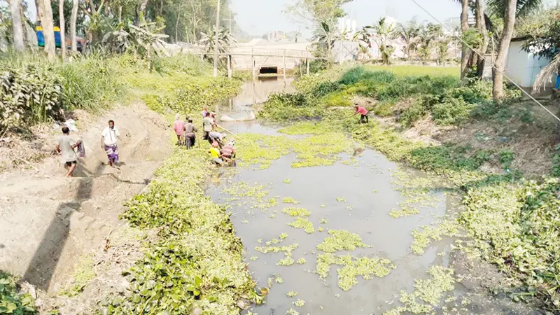 বরিশাল খালে পানি প্রবাহ শুরু, কৃষকের মুখে হাসি